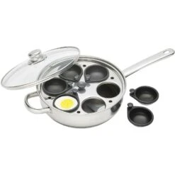 Kitchen Craft Munankeitin 6 Aukko 28 Cm -Keittiökonekauppa kitchen craft stainless steel six hole egg poacher 28cm gift box 2